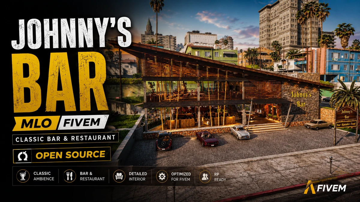 Johnny's Bar MLO FiveM | Classic Bar & Restaurant | Open Source
